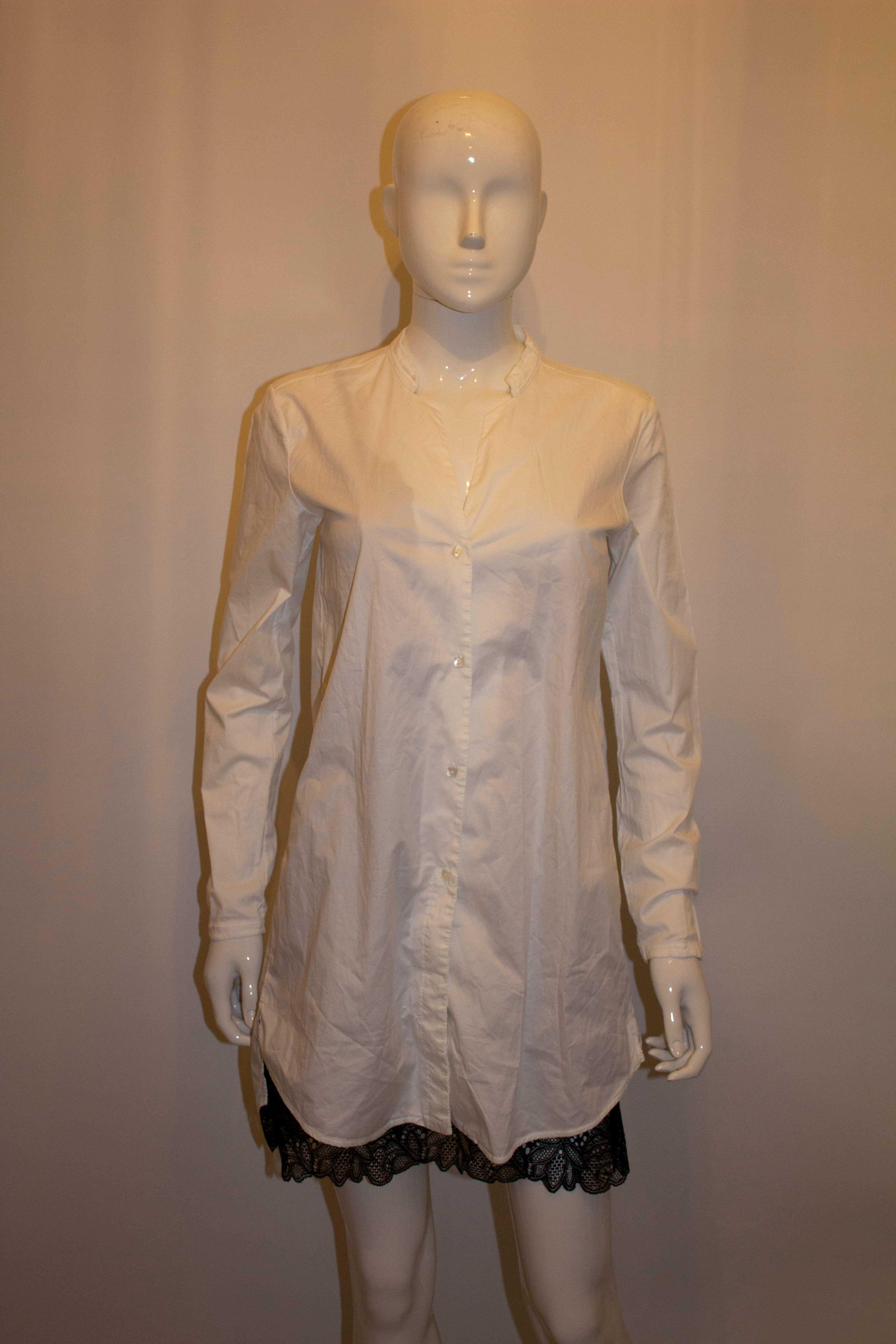 White Cotton Long Shirt /Tunic by Transit par Such In Good Condition For Sale In London, GB