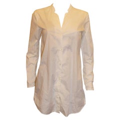 Chemise longue/tunique en coton blanc par Transit par Such