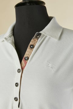 White cotton mini dress with Polo collar BURBERRY BRIT