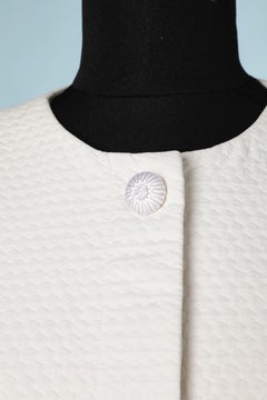 White cotton piqué skirt-suit Oscar de la Renta Pink Label