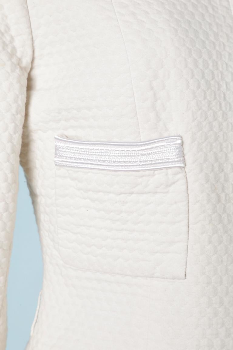 Gris Combinaison-jupe en piqué de coton blanc Oscar de la Renta Pink Label  en vente