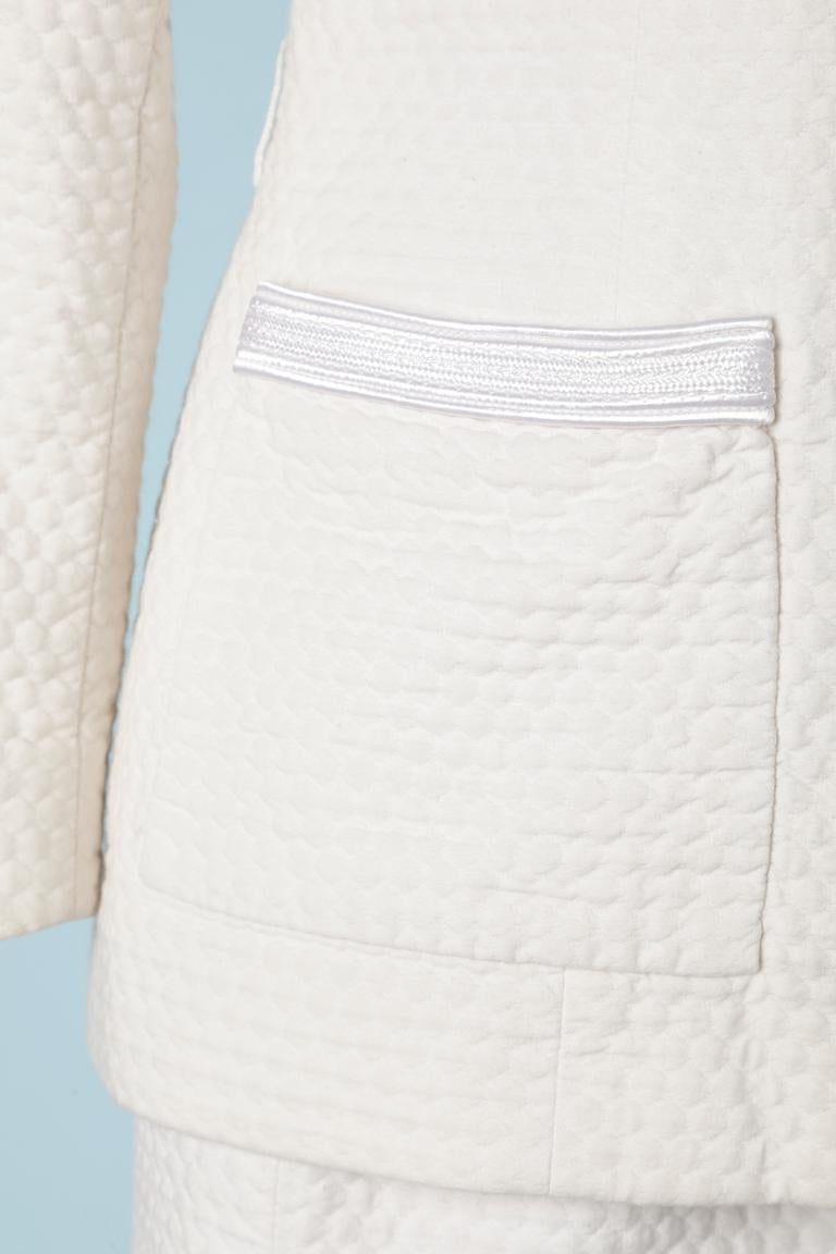 Combinaison-jupe en piqué de coton blanc Oscar de la Renta Pink Label  Excellent état - En vente à Saint-Ouen-Sur-Seine, FR