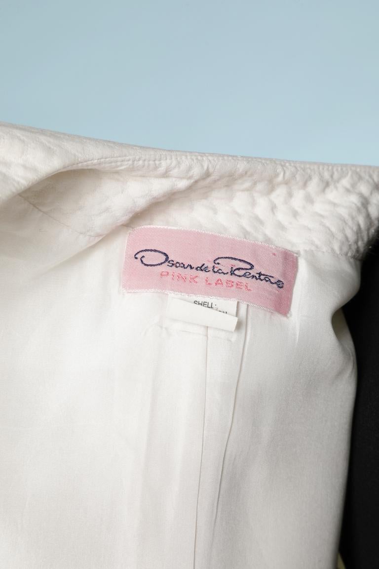 Combinaison-jupe en piqué de coton blanc Oscar de la Renta Pink Label  en vente 2