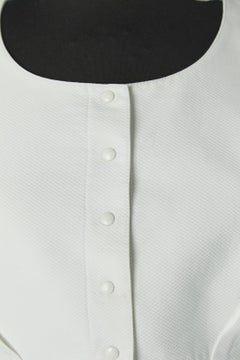 White cotton Piqué skirt-suit with bow on the back of the jacket THIERRY MUGLER