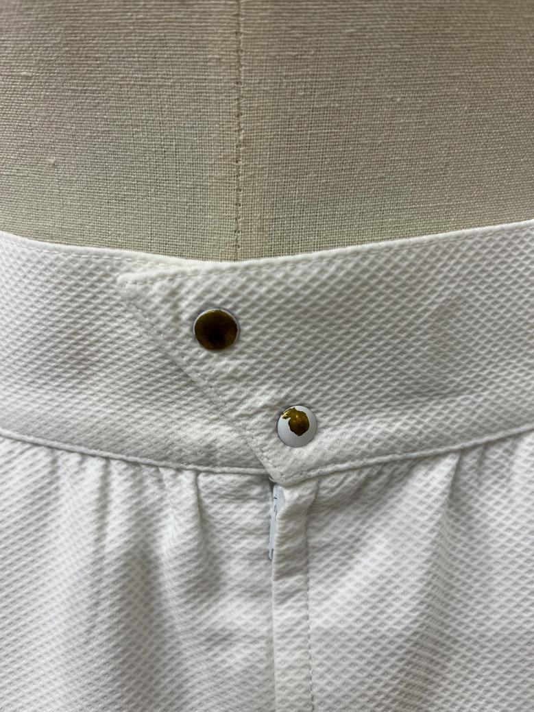 Tuta-gonna in piqué di cotone bianco con fiocco sul retro della giacca Thierry Mugler in vendita 4