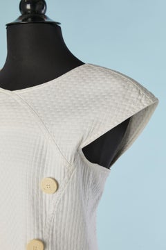 Abito senza maniche in piqué di cotone bianco COURREGES