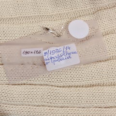 Soft White Cotton Plaid Throw by Donnasienne, Machine-Made, France