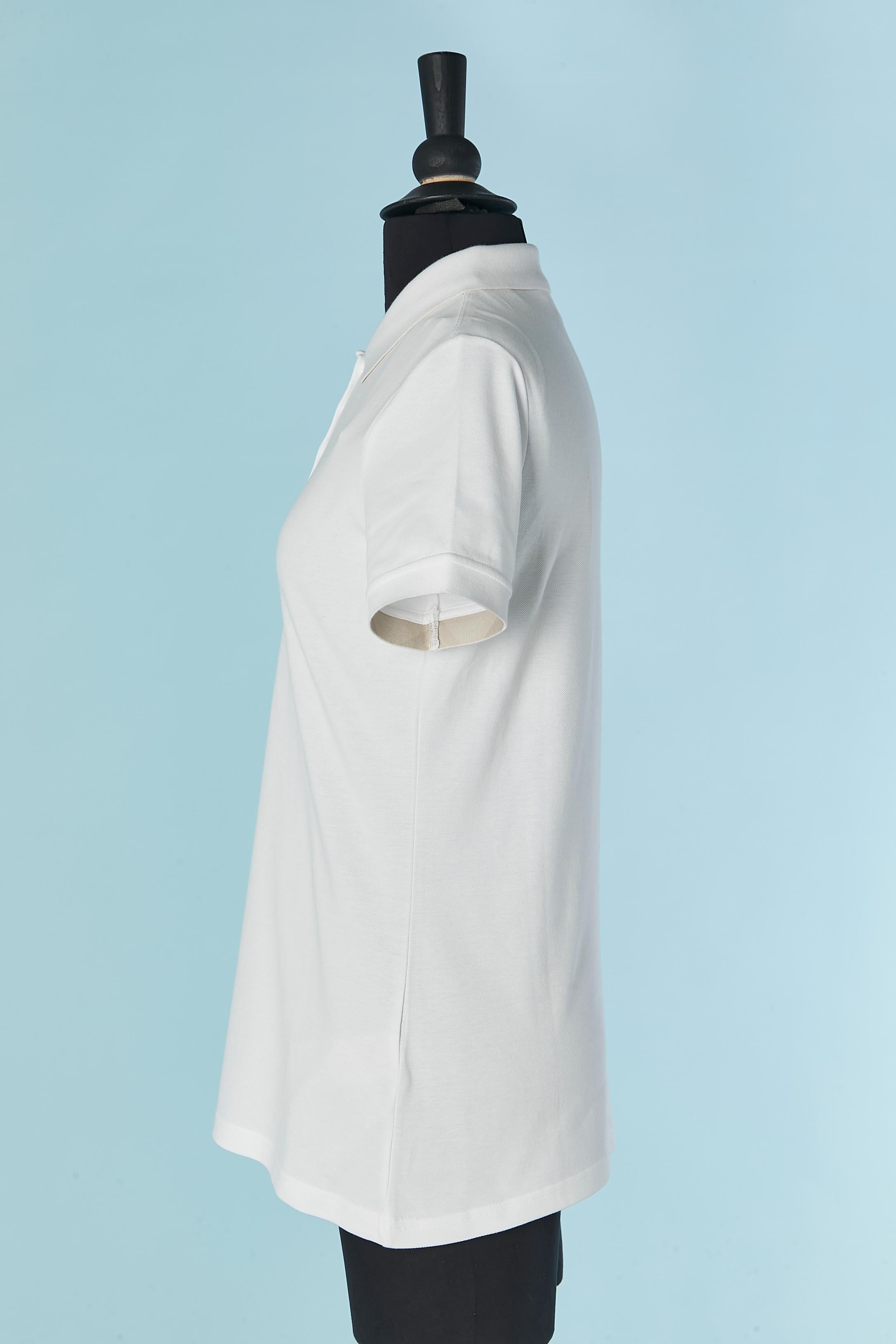 Polo blanco de algodón BURBERRY BRIT Nuevo Gris en venta