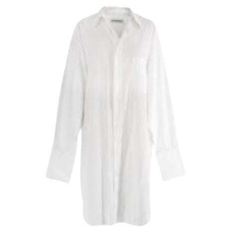 White cotton poplin oversize shirt For Sale
