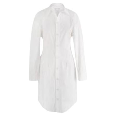 White Cotton Poplin Shirt Dress For Sale