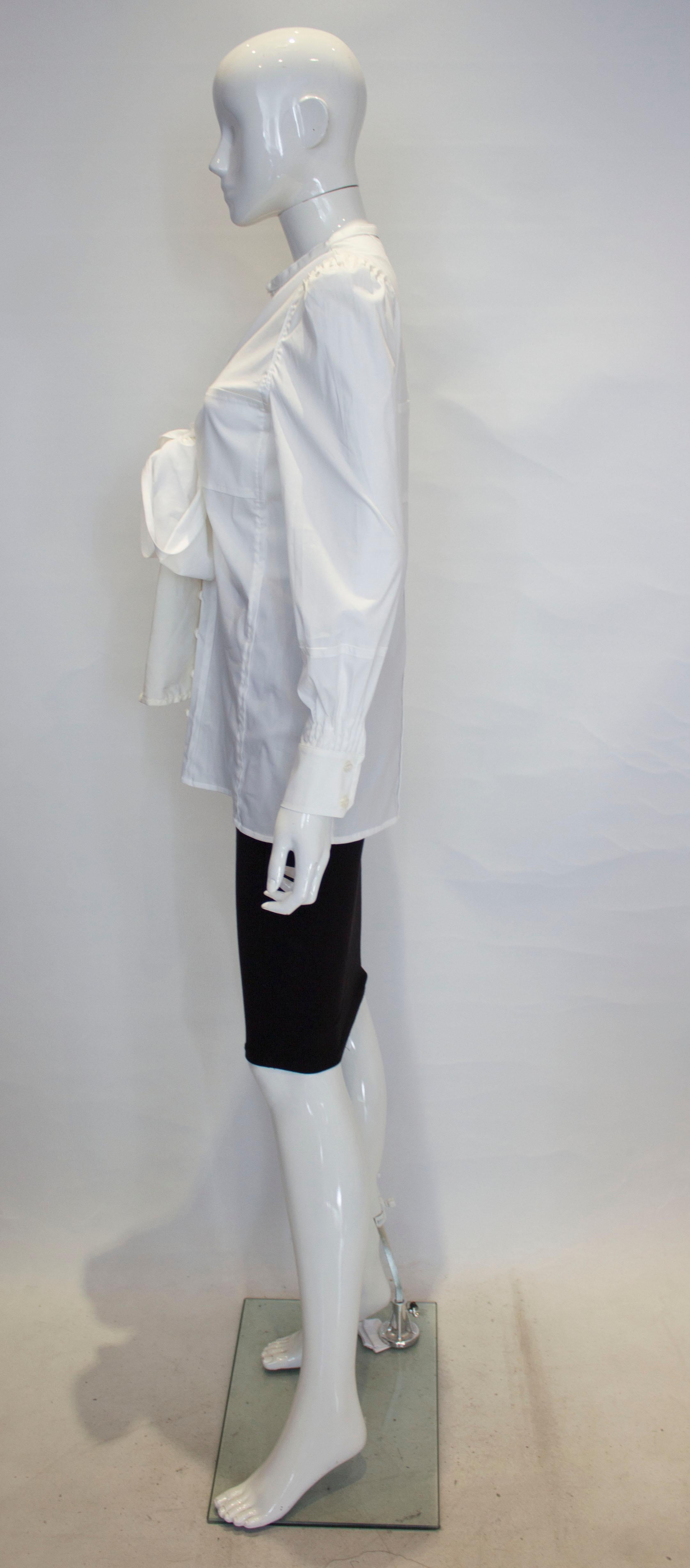 White Cotton Shirt by Yves Saint Laurent Rive Gauche In Good Condition For Sale In London, GB
