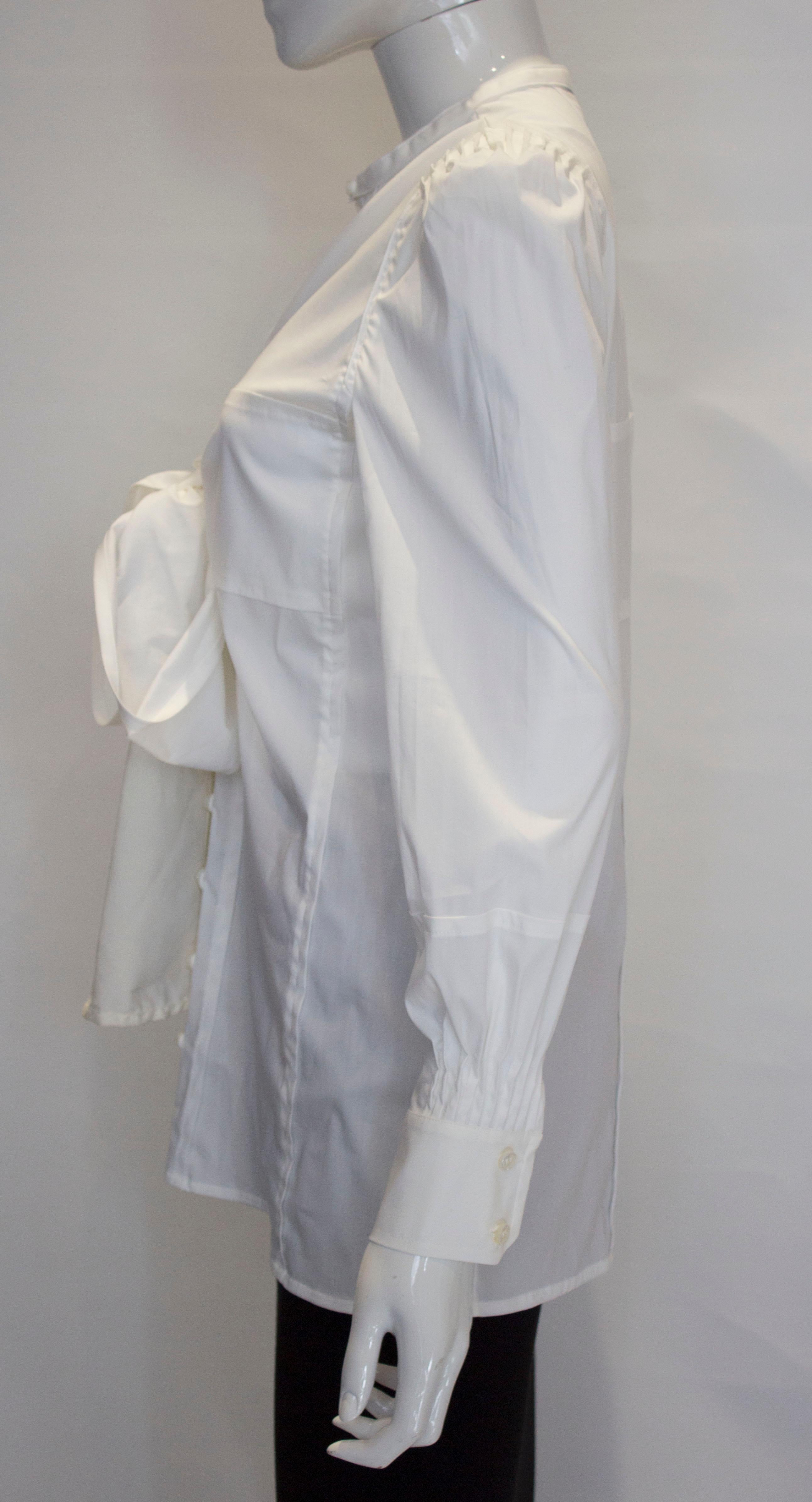 Women's White Cotton Shirt by Yves Saint Laurent Rive Gauche For Sale