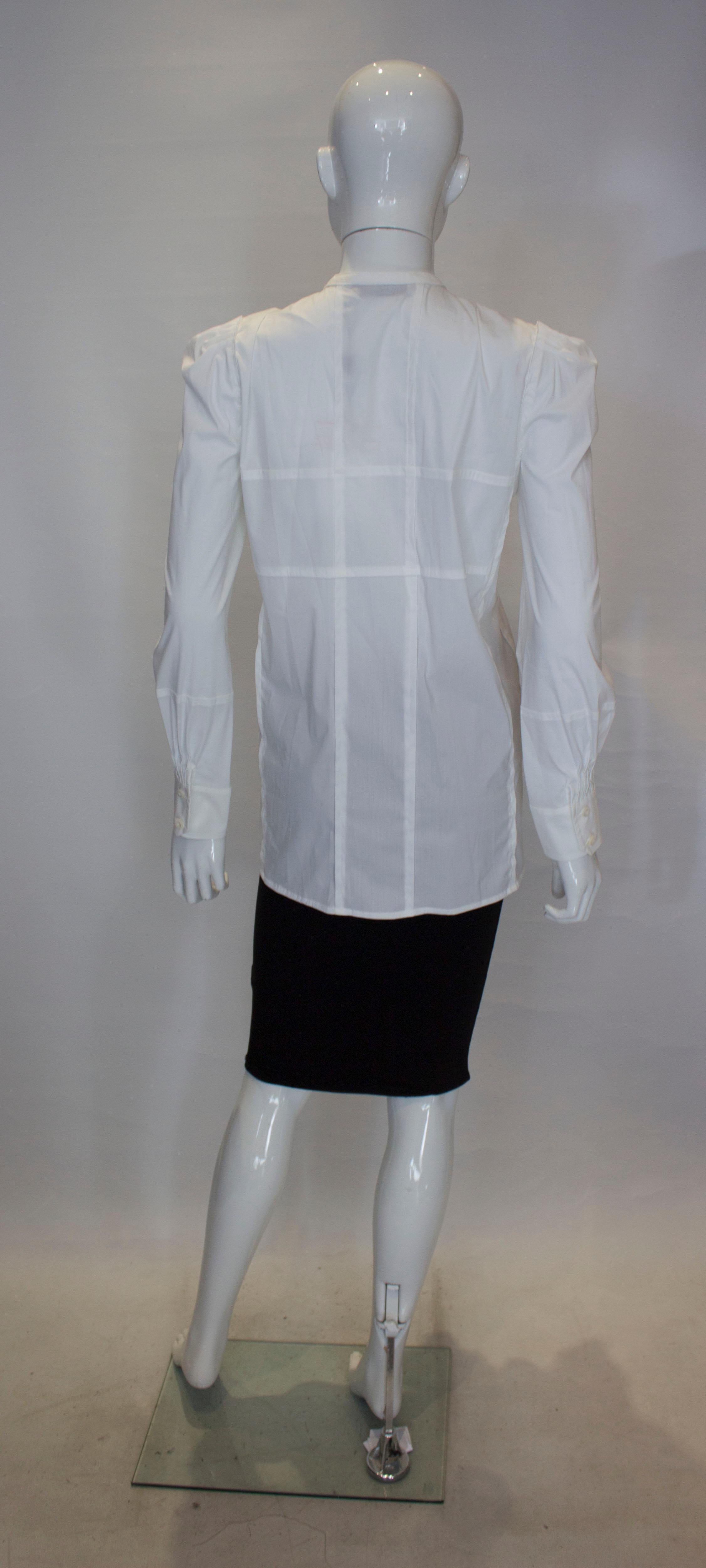 White Cotton Shirt by Yves Saint Laurent Rive Gauche For Sale 1