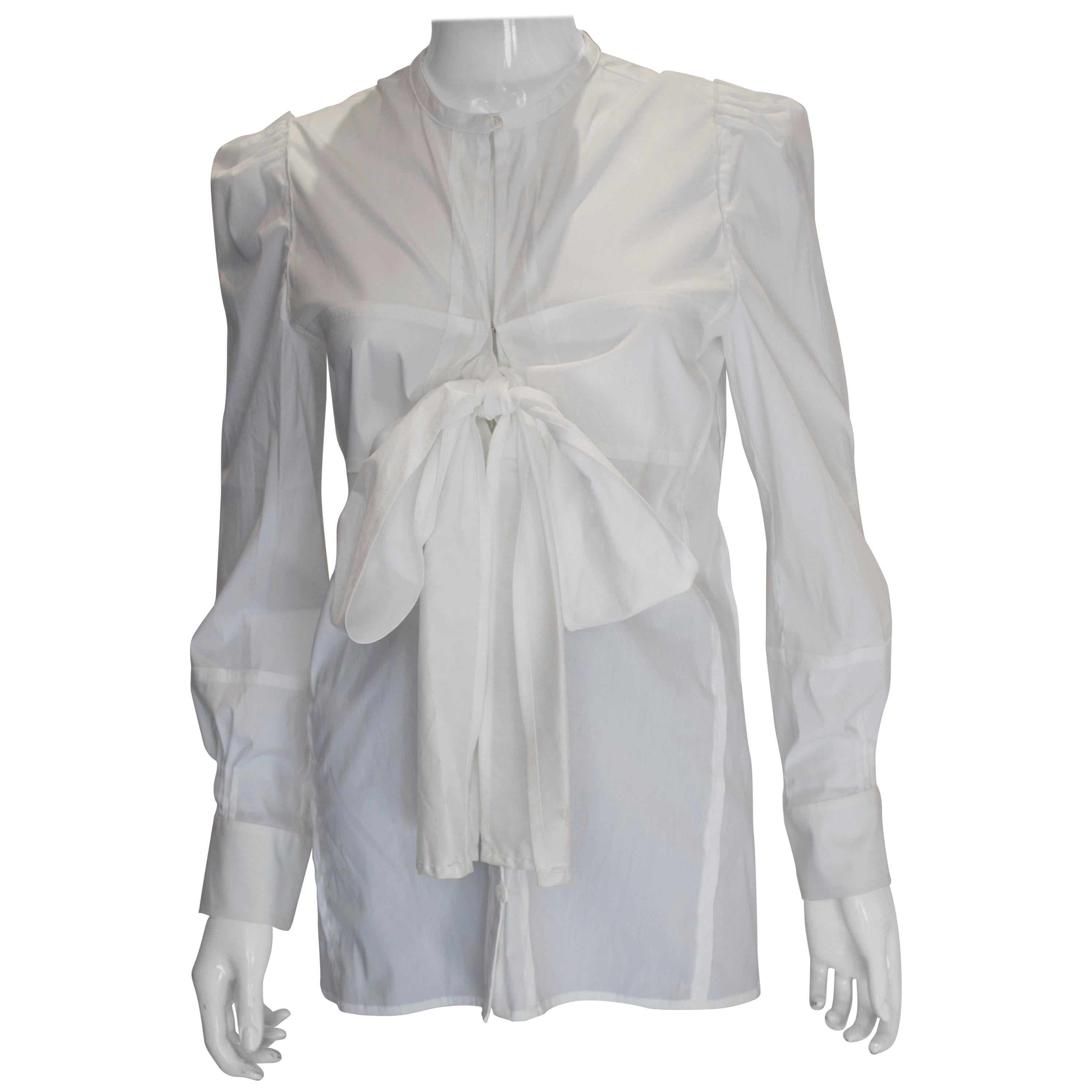 White Cotton Shirt by Yves Saint Laurent Rive Gauche For Sale