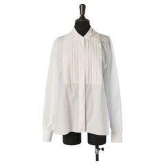Camisa blanca de algodón con pliegues en la parte delantera, de Alexandre Vauthier