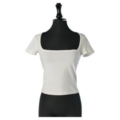 White cotton short sleeve tee-shirt ALAIA