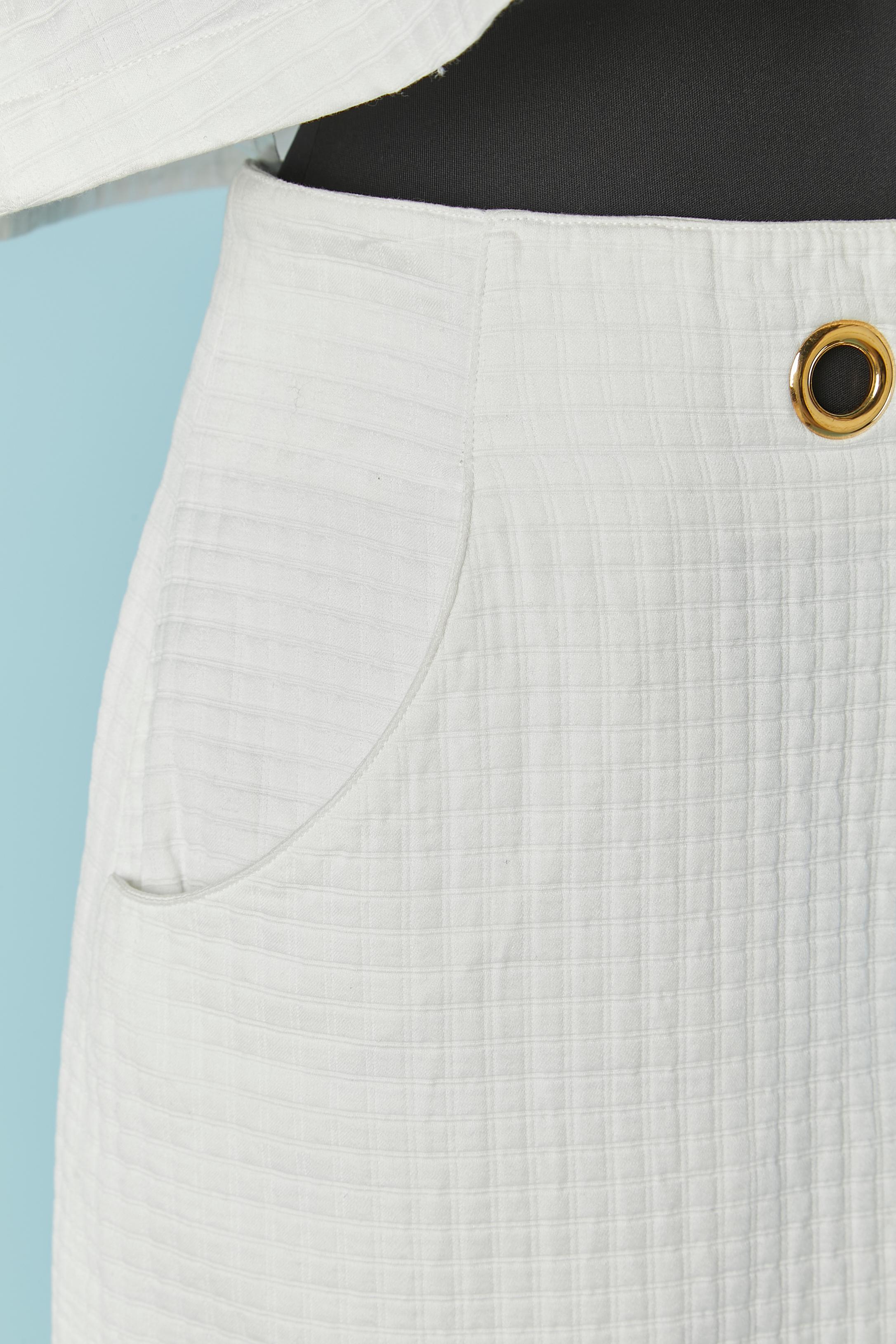 Ensemble short et jupe en coton blanc HERMES New Neuf - En vente à Saint-Ouen-Sur-Seine, FR