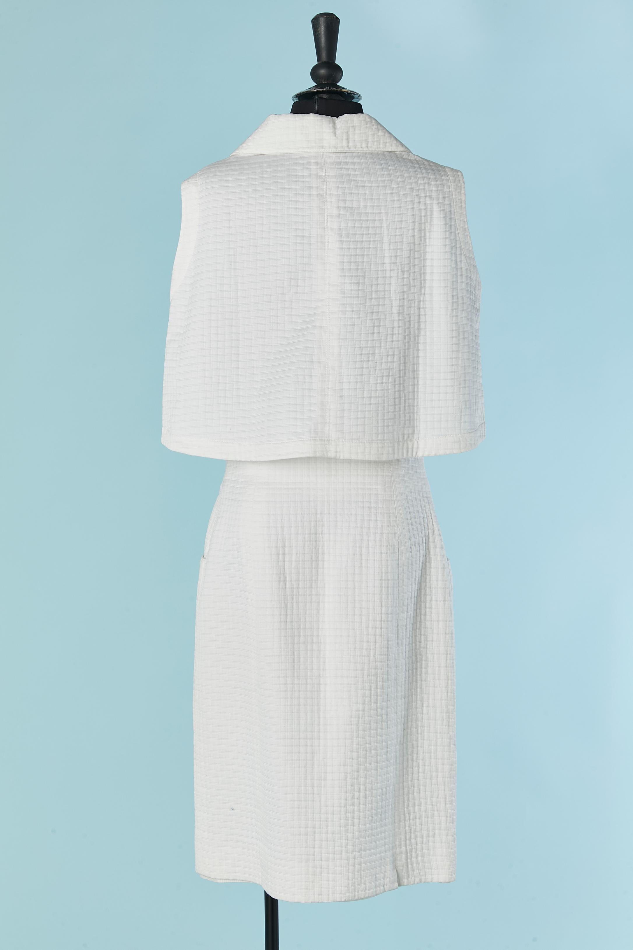 Ensemble short et jupe en coton blanc HERMES New en vente 2