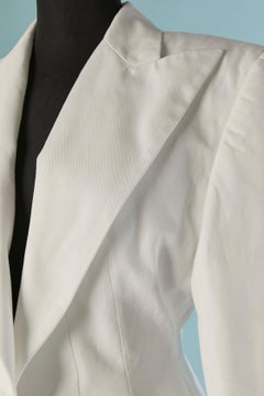 Einreihiger Blazer aus weißer Baumwolle ALEXANDRE VAUTHIER