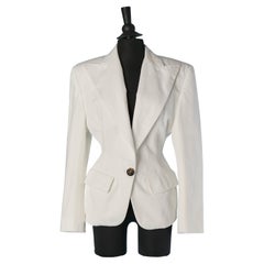 Einreihiger Blazer aus weißer Baumwolle ALEXANDRE VAUTHIER