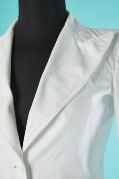 White cotton single breasted jacket with pockets Ted Lapidus Circa 1970's
