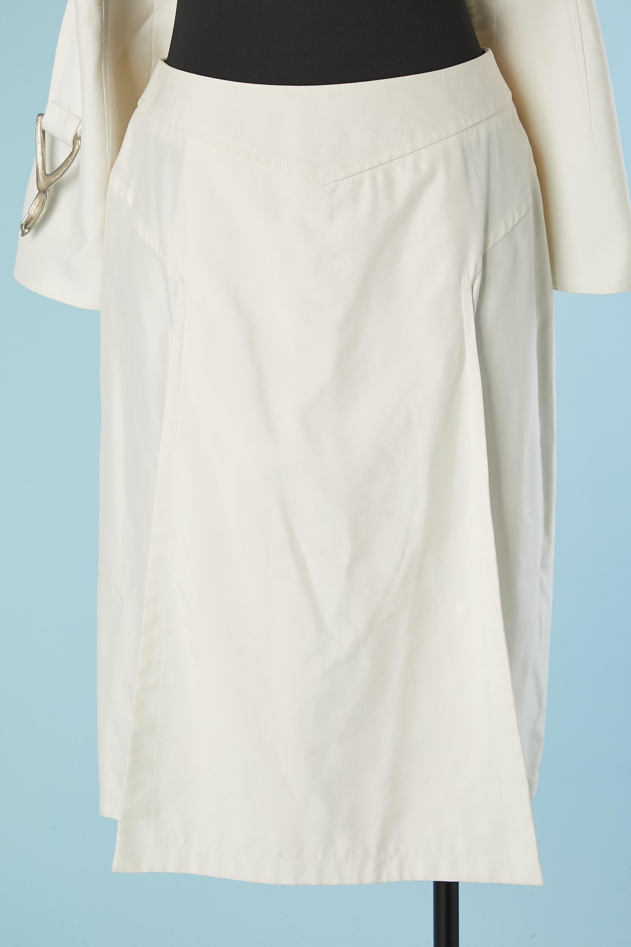 Ensemble jupe en coton blanc et veste sans manches Thierry Mugler Couture  en vente 1