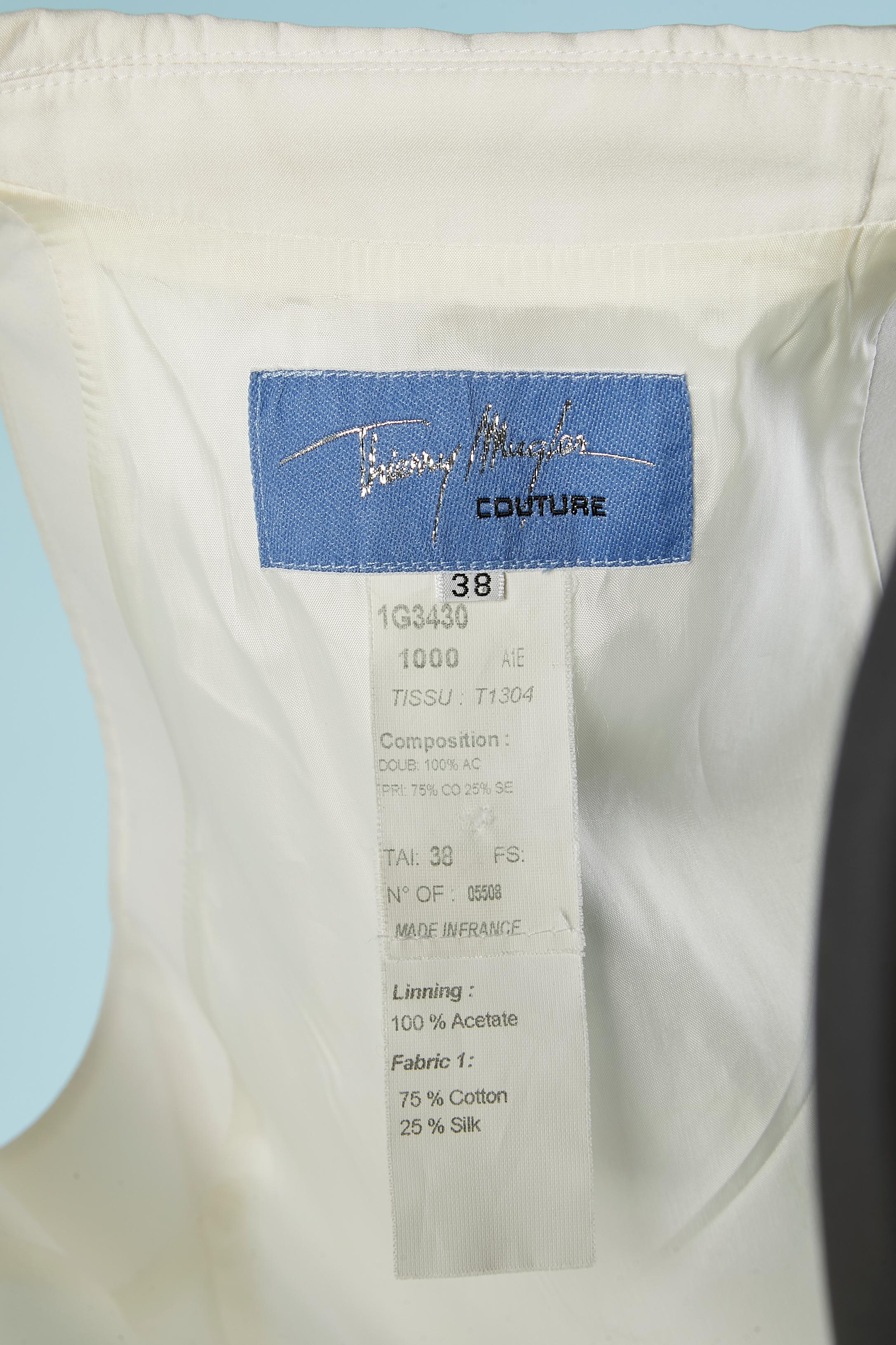 Ensemble jupe en coton blanc et veste sans manches Thierry Mugler Couture  en vente 3