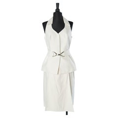 White cotton skirt and sleeveless jacket ensemble Thierry Mugler Couture 