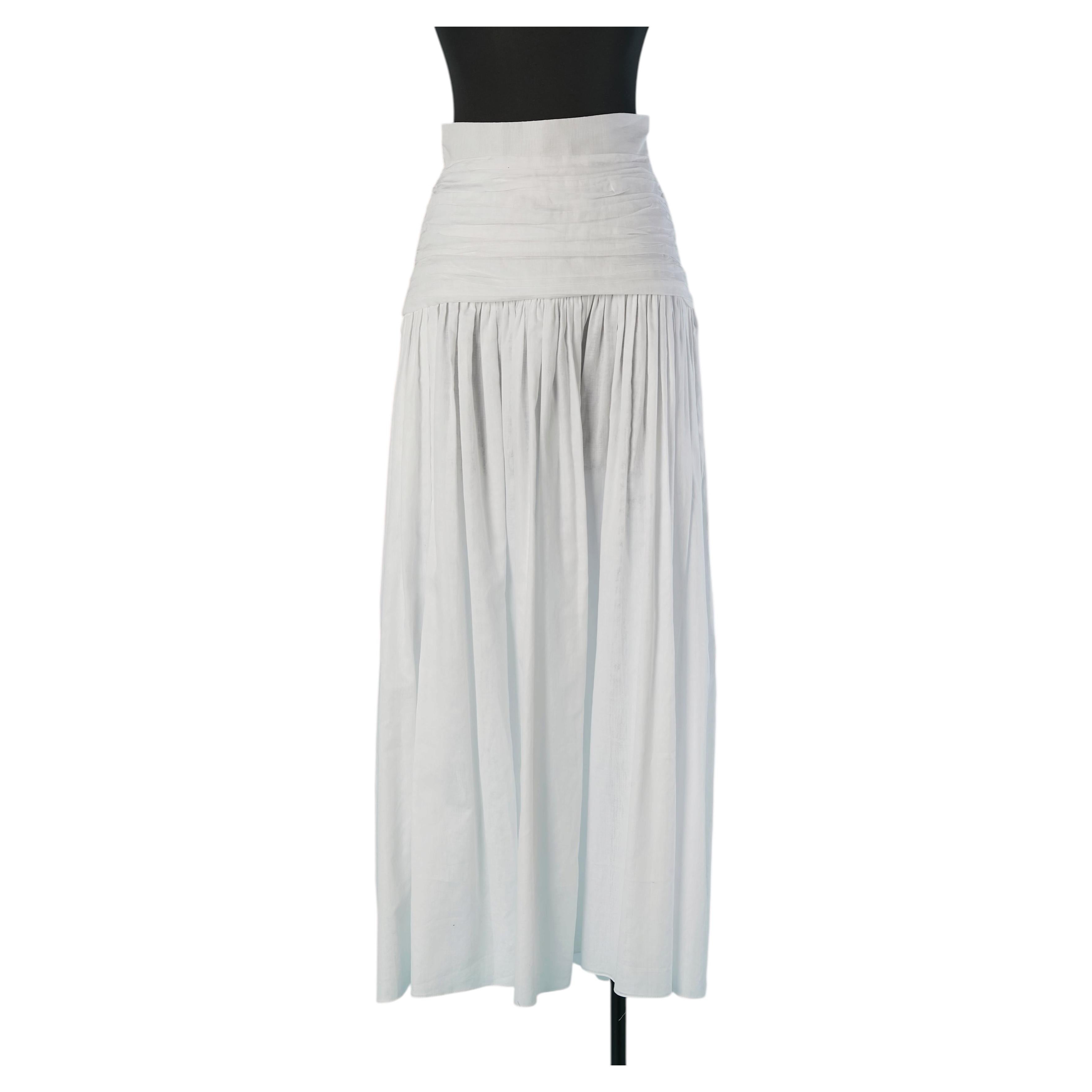 White cotton skirt draped on the waist ALEXANDRE VAUTHIER