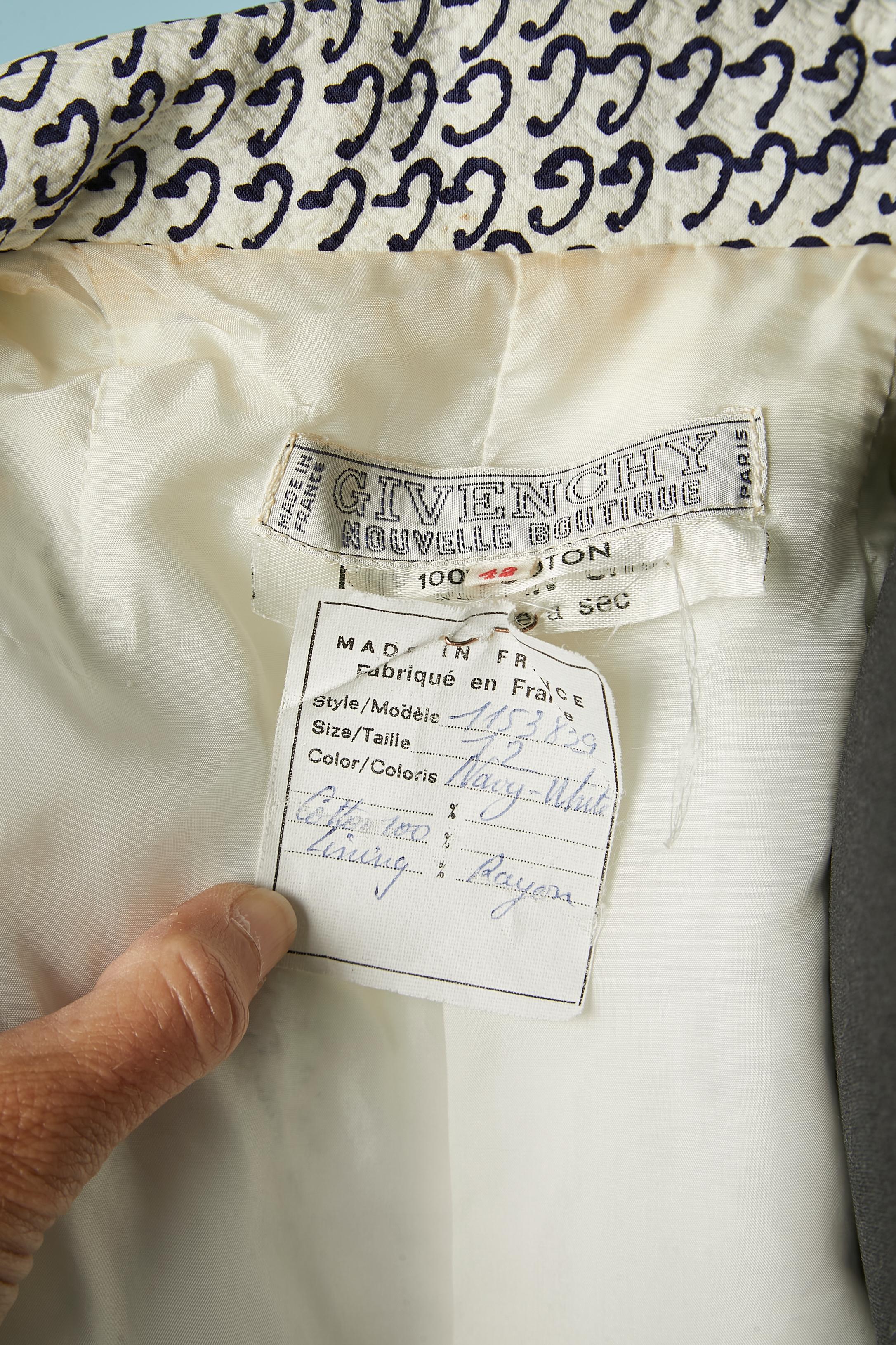 Combinaison jupe en coton blanc avec imprimé « G » Givenchy Nouvelle Couture des années 1980  en vente 1