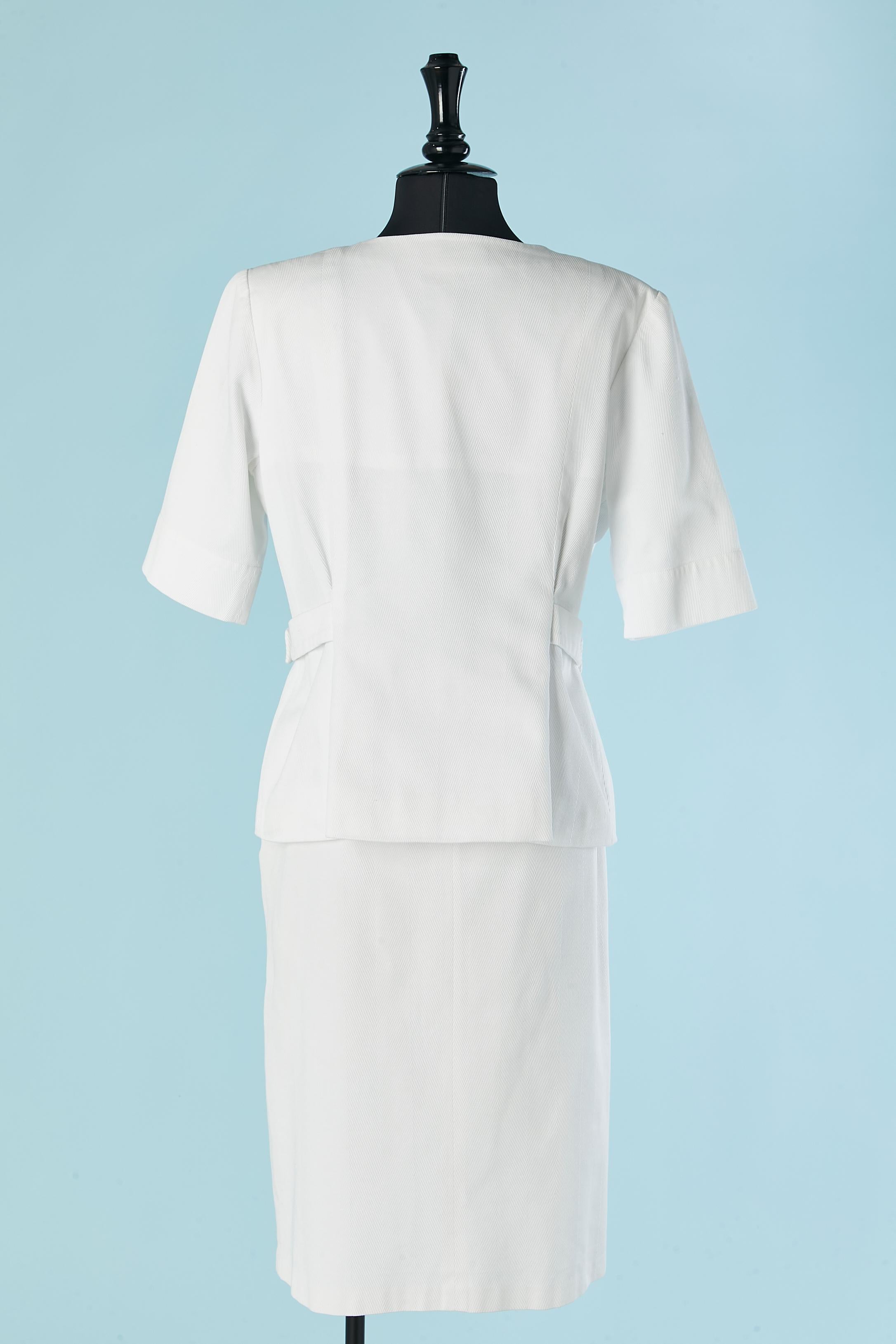 White cotton skirt suit YVES SAINT LAURENT RIVE GAUCHE For Sale 1