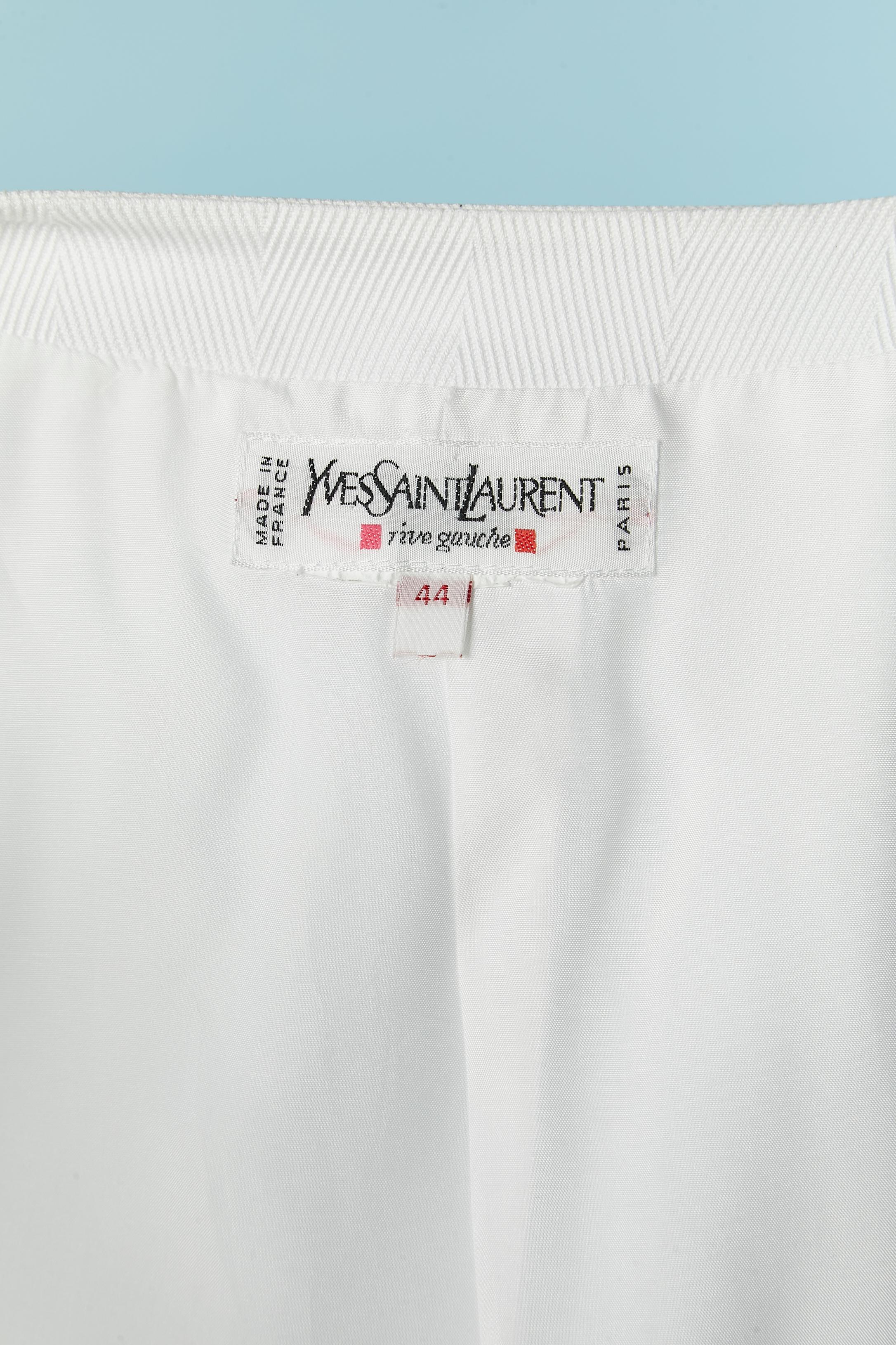 White cotton skirt suit YVES SAINT LAURENT RIVE GAUCHE For Sale 4
