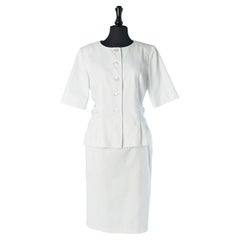 White cotton skirt suit YVES SAINT LAURENT RIVE GAUCHE