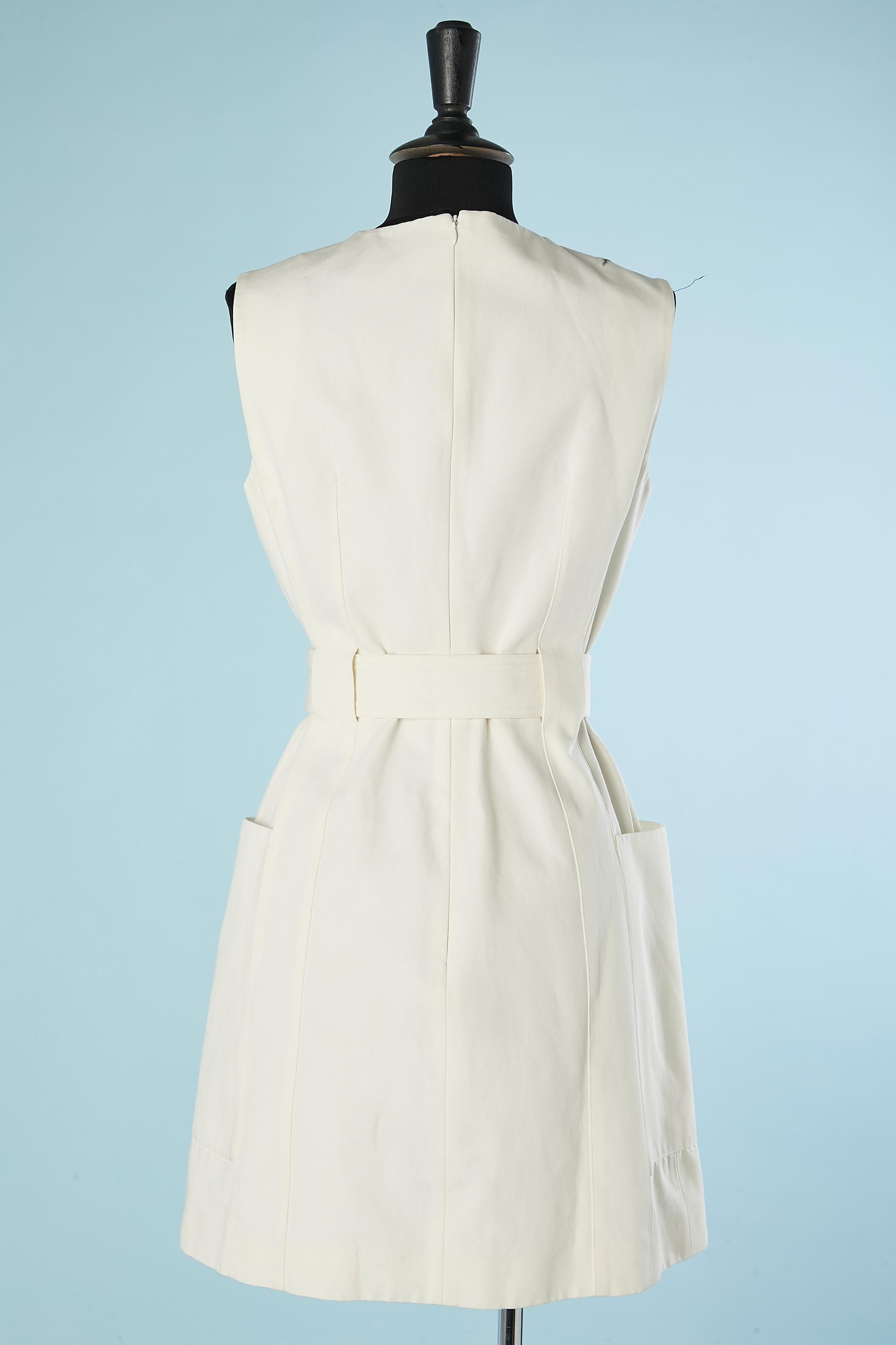 White cotton sleeveless cotton dress with belt Alexander McQueen  1