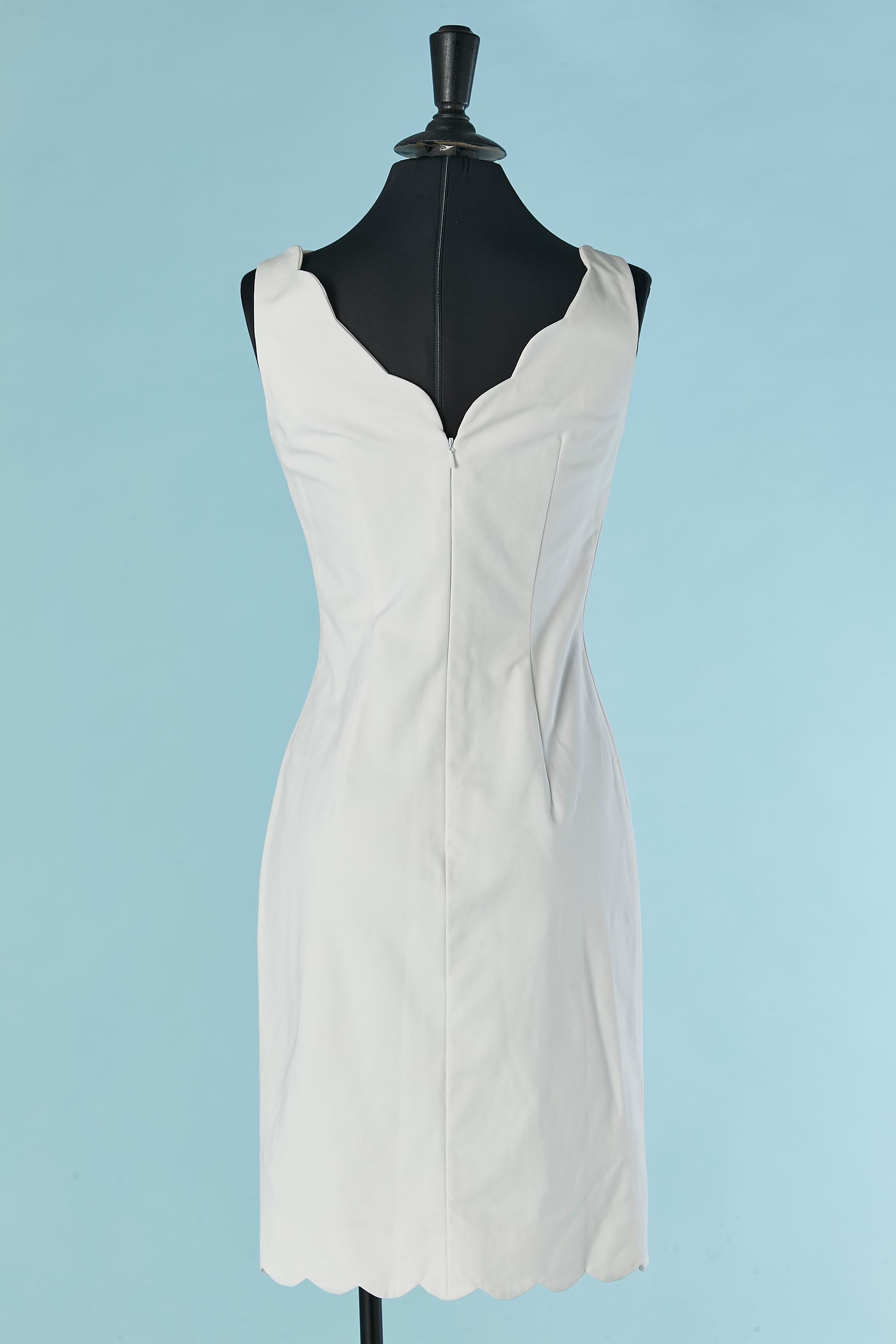 White cotton sleeveless dress Christian Dior For Sale 1