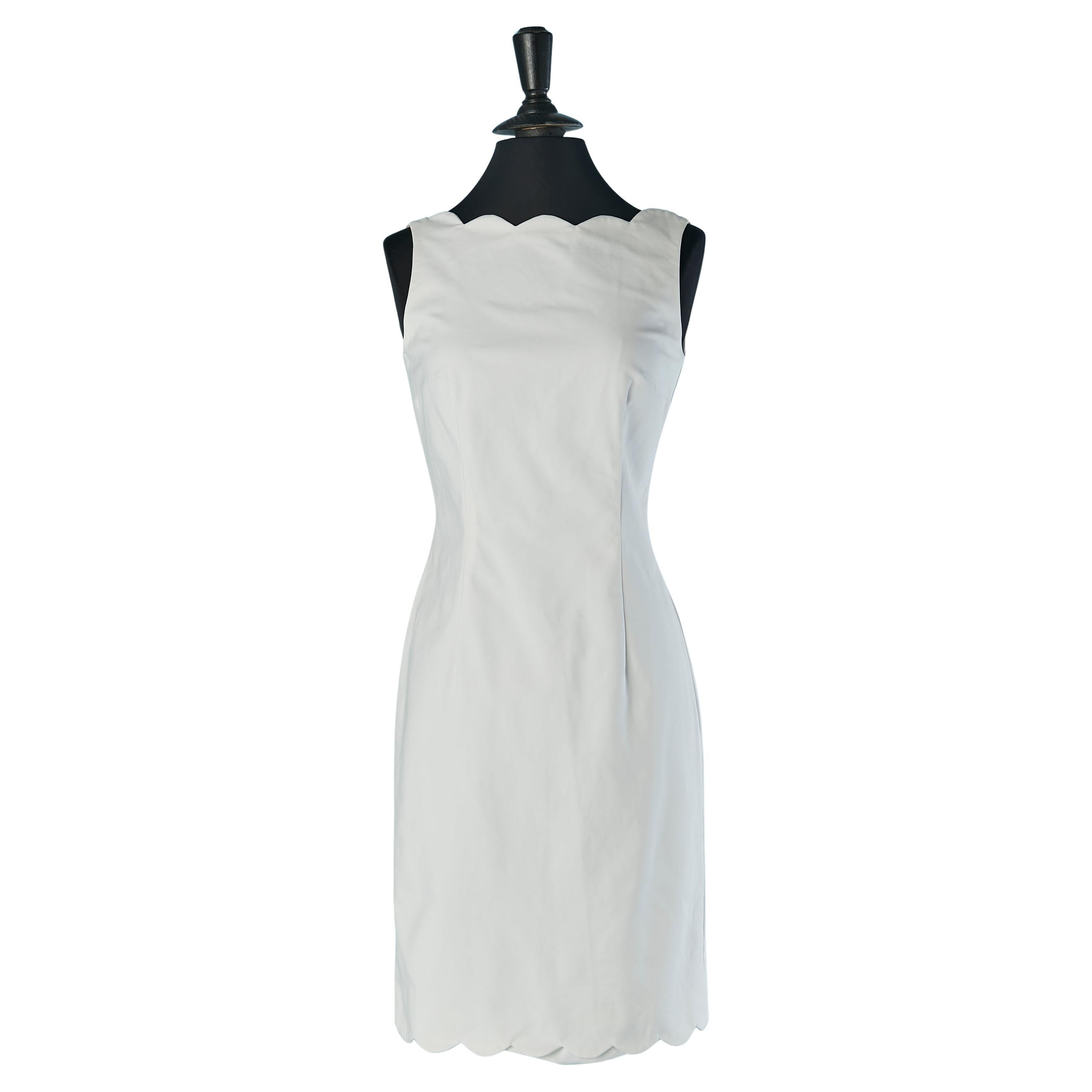 White cotton sleeveless dress Christian Dior For Sale