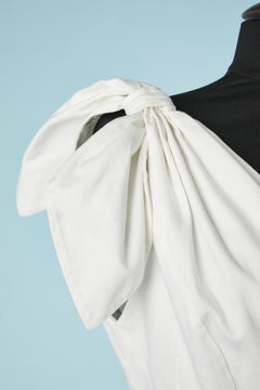 White cotton sleeveless jacket and skirt ensemble Lecoanet Hémant