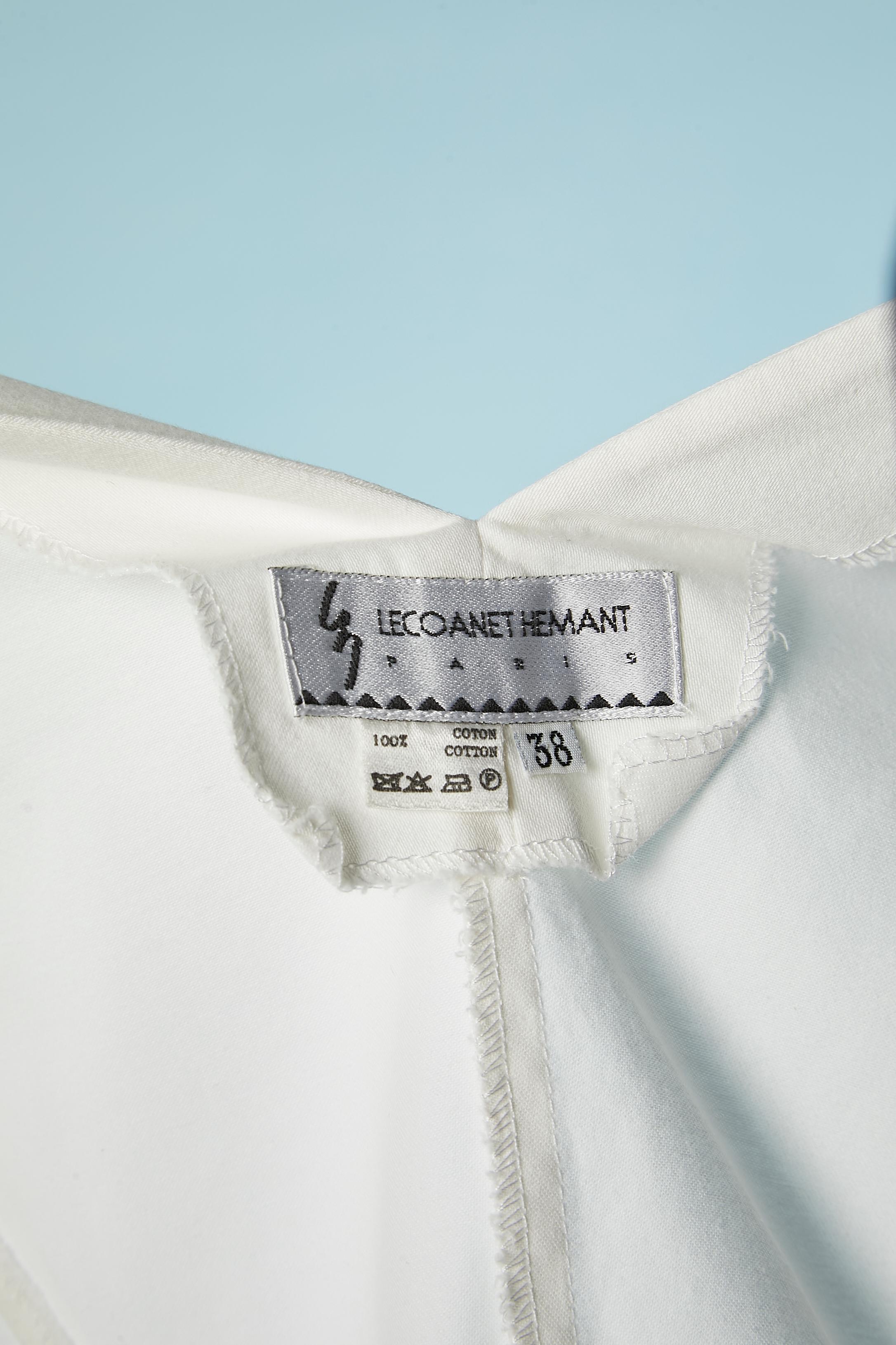 White cotton sleeveless jacket and skirt ensemble Lecoanet Hémant  For Sale 2