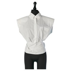 White cotton sleeveless shirt wrapped around the waist ALEXANDRE VAUTHIER