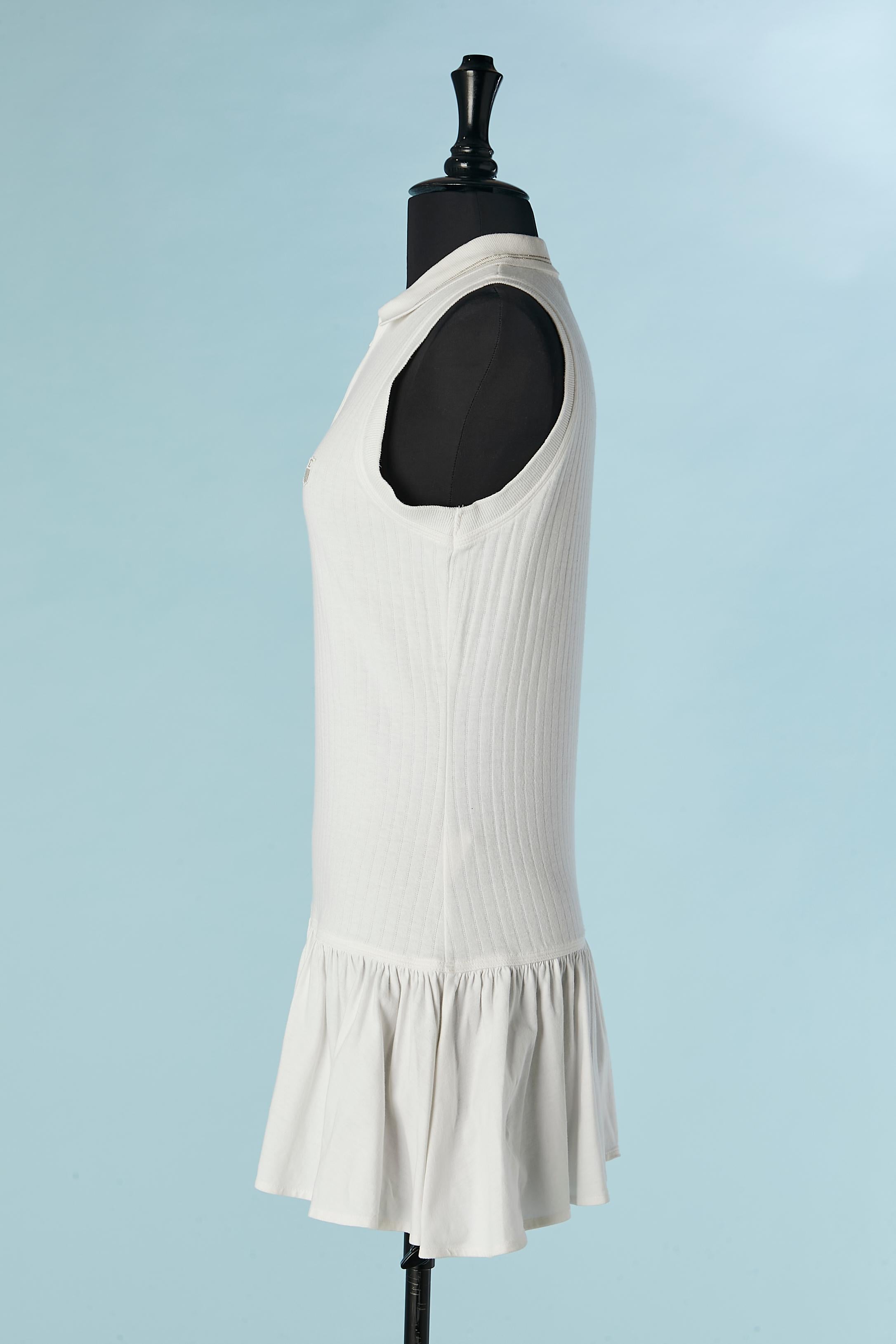 White cotton sleeveless Tennis mini-dress VALENTINO Sport In Excellent Condition For Sale In Saint-Ouen-Sur-Seine, FR