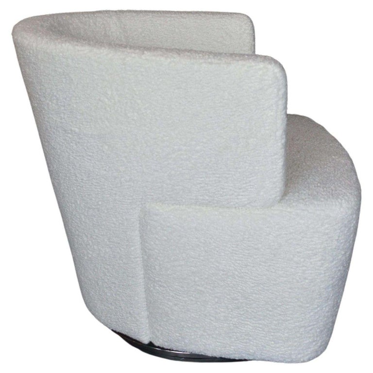 White Cotton Swivel Modern Chair Set by Coalesse For Sale 1