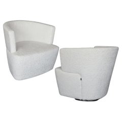White Cotton Swivel Modern Chair by Coalesse