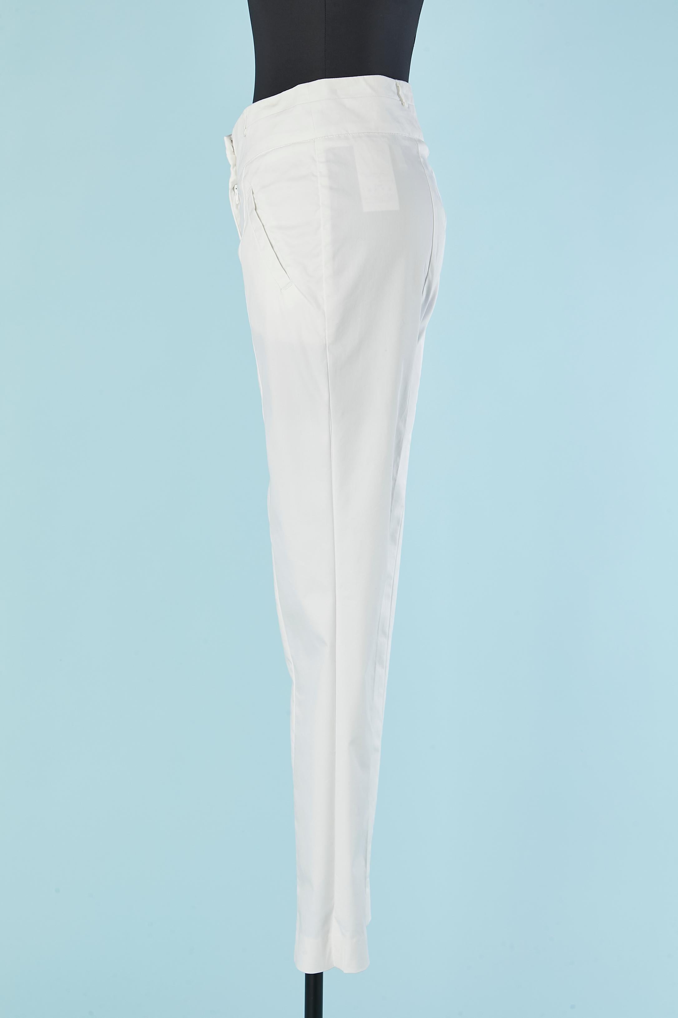 Gray White cotton trouser AJ ARMANI JEANS For Sale