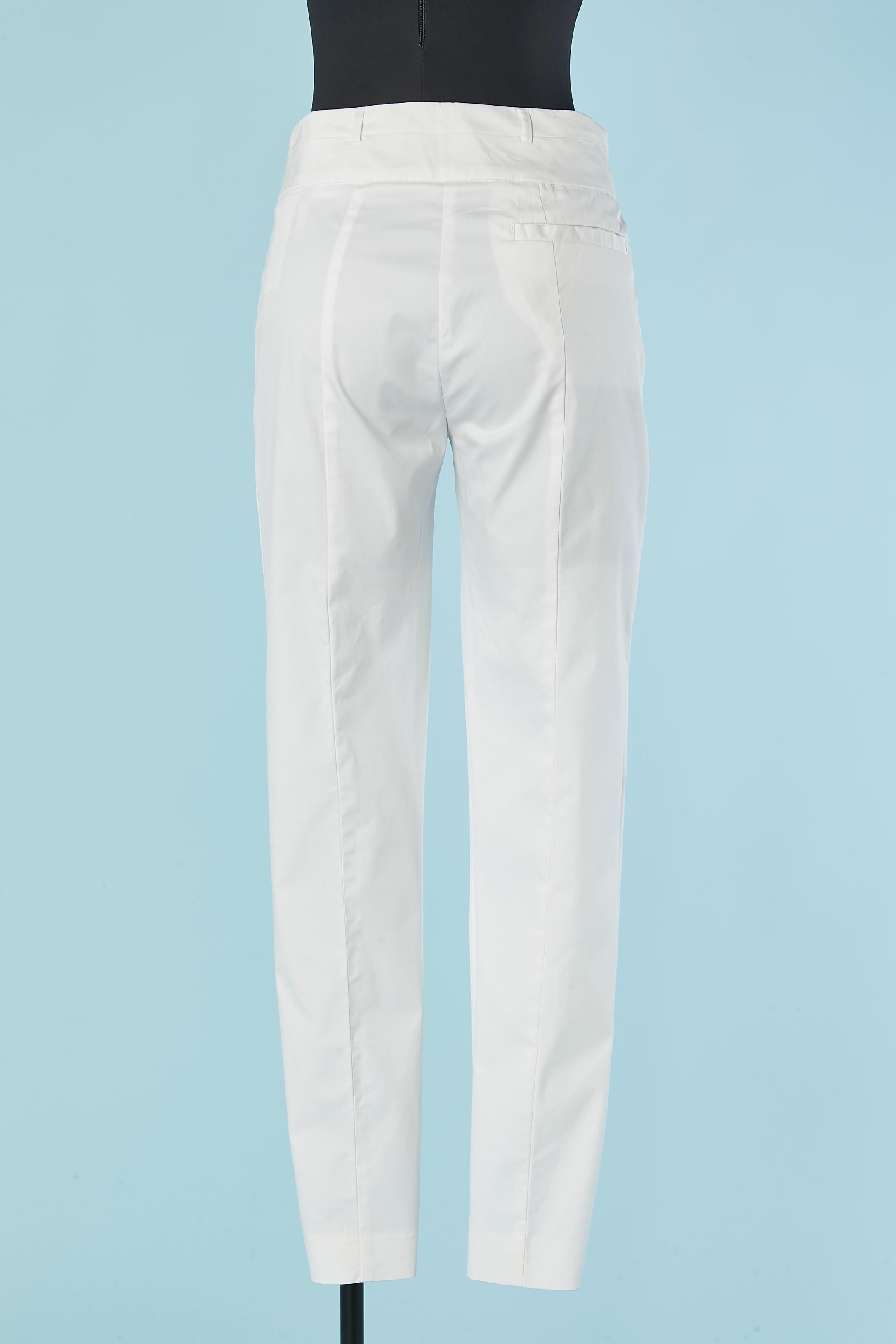White cotton trouser AJ ARMANI JEANS In Excellent Condition For Sale In Saint-Ouen-Sur-Seine, FR