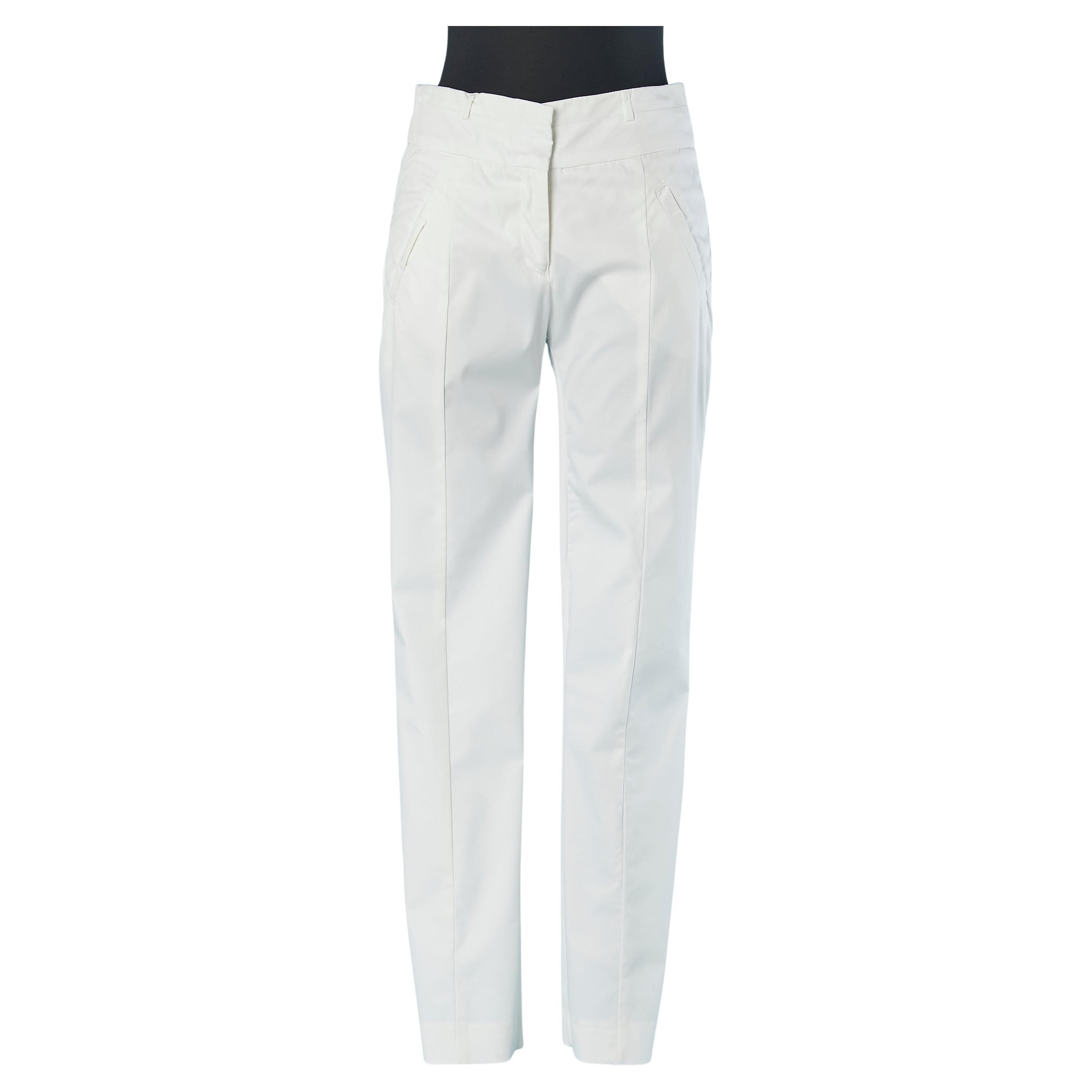 White cotton trouser AJ ARMANI JEANS For Sale