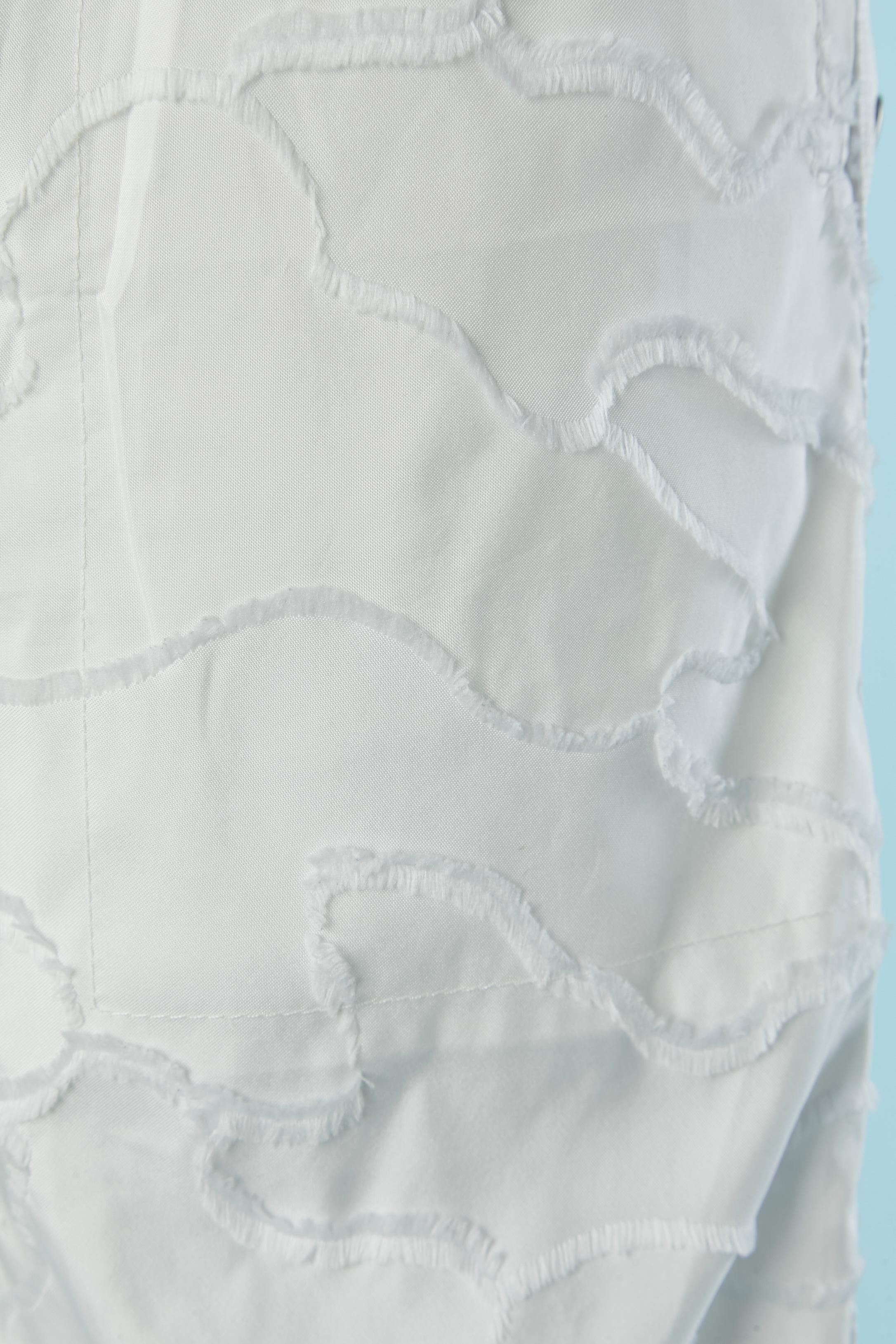 Pantalón blanco de algodón con aplicación de flecos de hilo CHRISTIAN DIOR Gris en venta