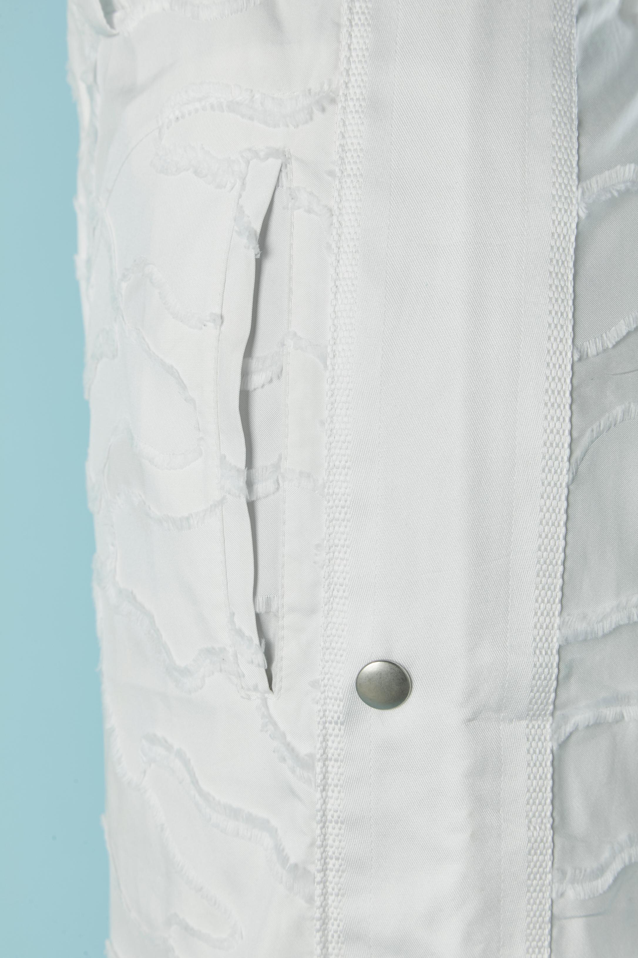 Femenino o masculino Pantalón blanco de algodón con aplicación de flecos de hilo CHRISTIAN DIOR en venta