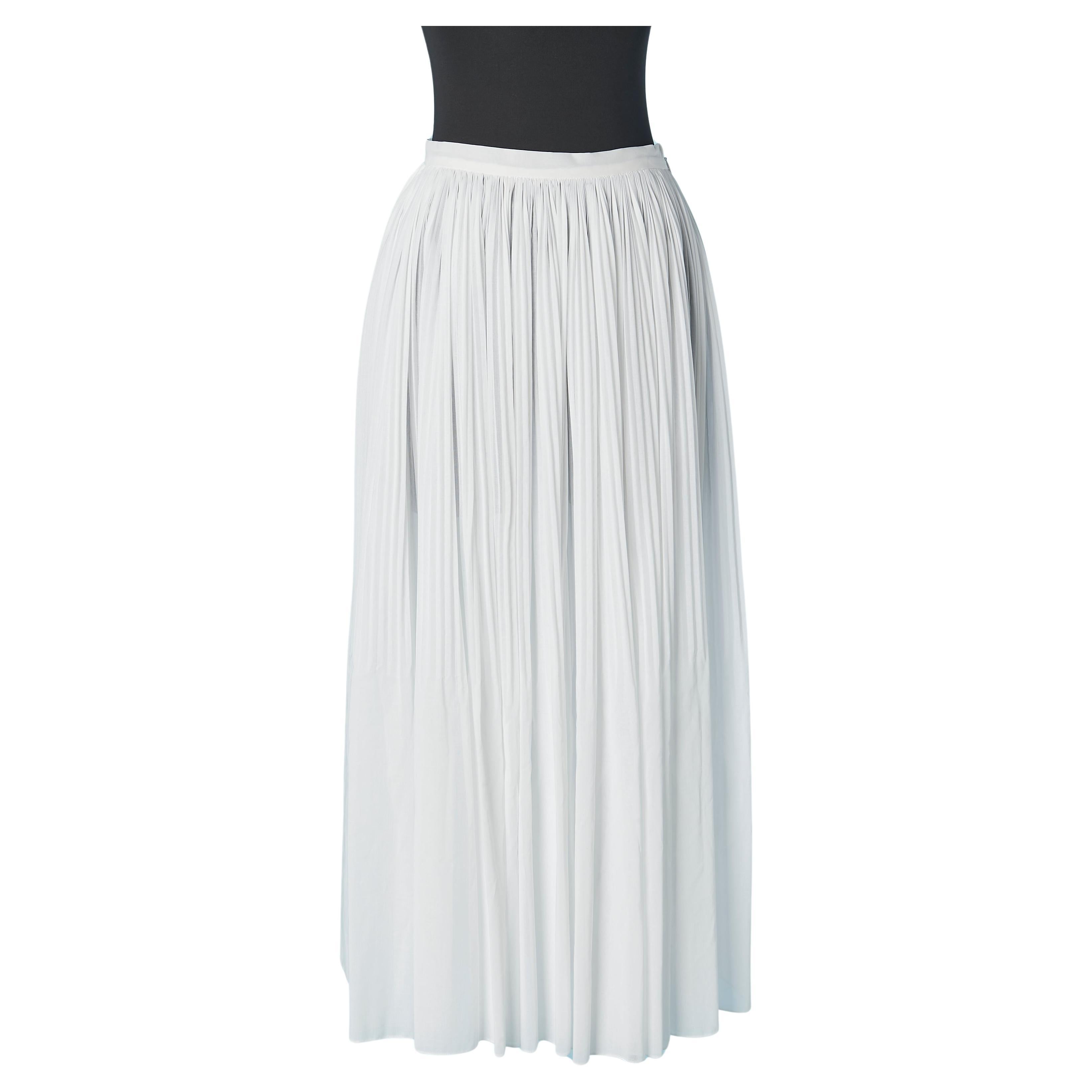White cotton veil pleated skirt CHRISTIAN DIOR