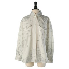 White cotton Western shirt with rhinestone ALEXANDRE VAUTHIER