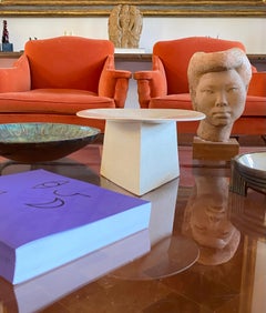 White craquele ceramic vide poche, leDuc France 1970s